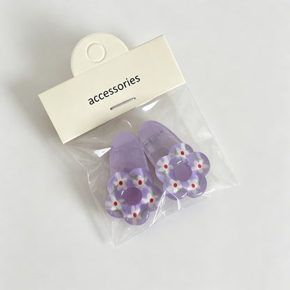 Flower Shape Resin Hair Clips, 2 Pieces