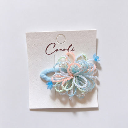 Multicolor Beaded Flower Hair Clip