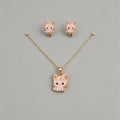 Cute Cat Enamel Necklace Set - Shopdayla Wholesale - #6818