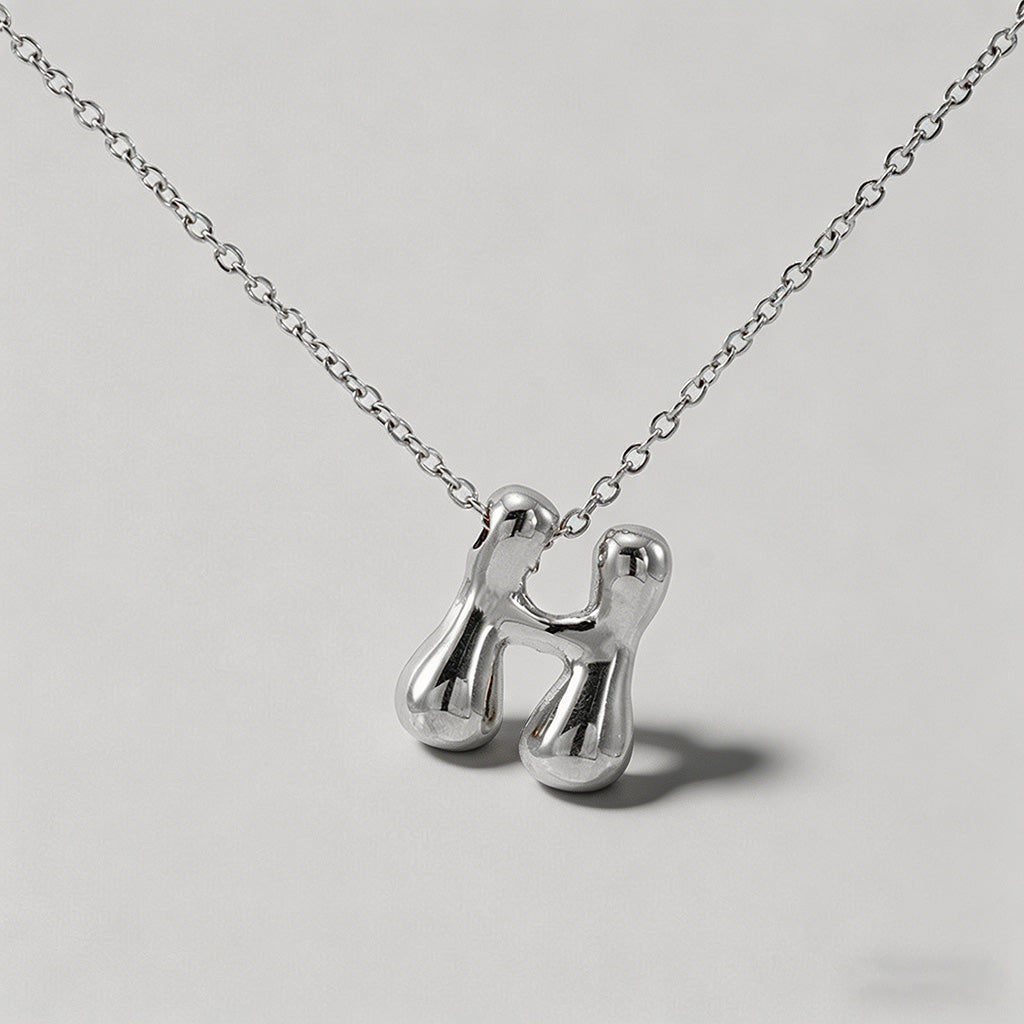 3D Bubble Letter Initial Neckl - Shopdayla Wholesale - #9698