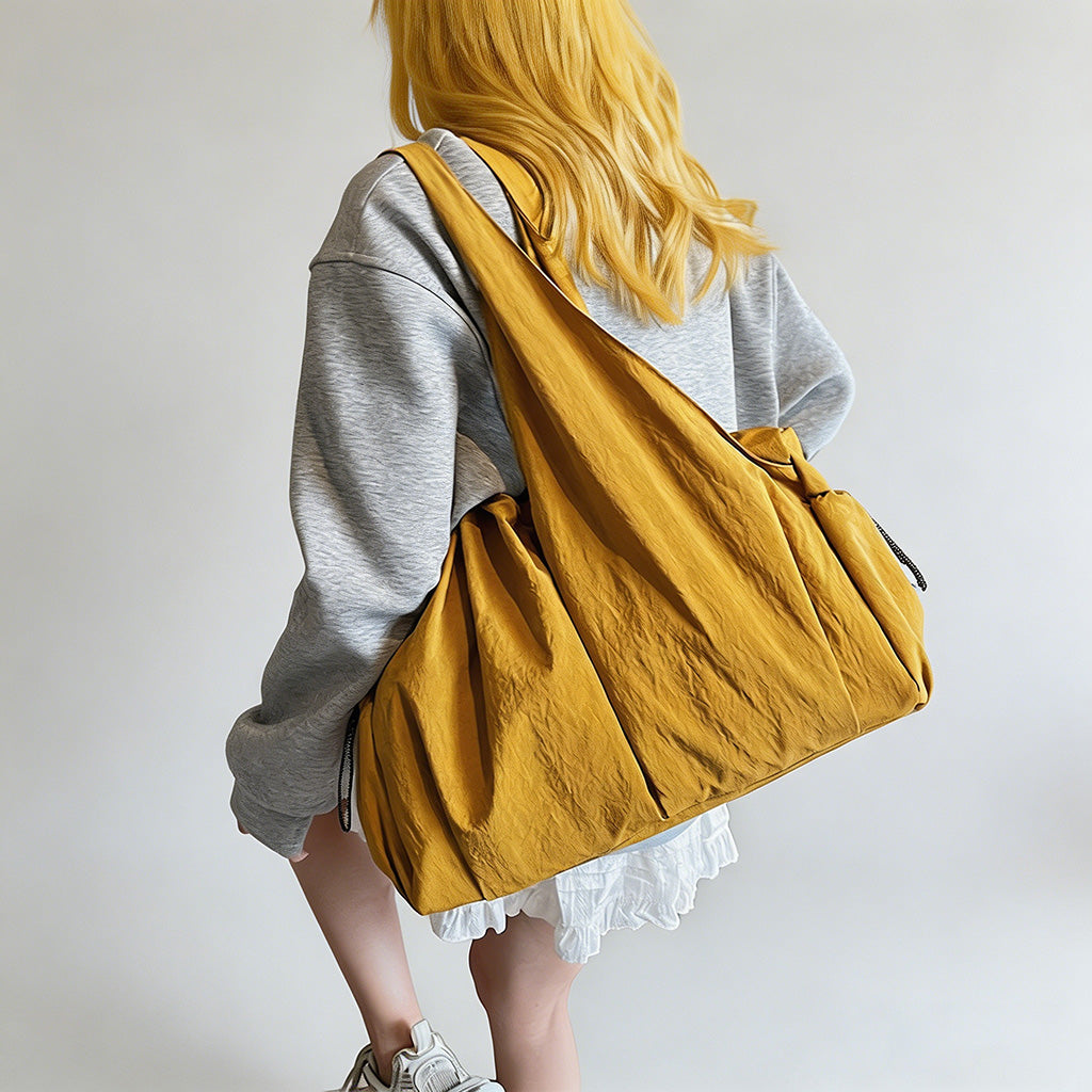 Nylon Slouchy Tote Bag - Shopdayla Wholesale - #7314