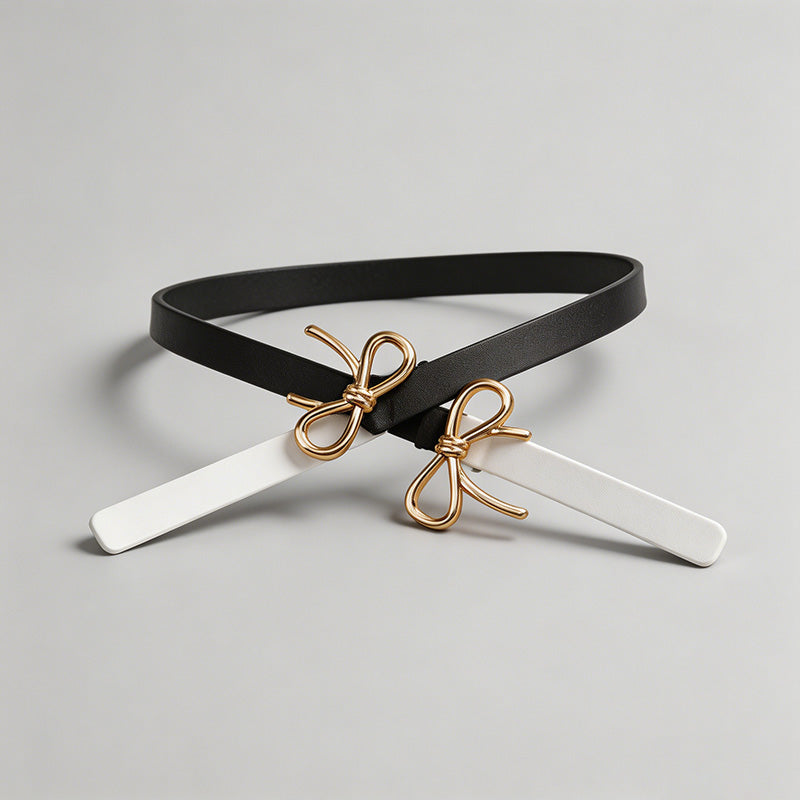 Bow Accent Skinny Belt - Shopdayla Wholesale - #1922