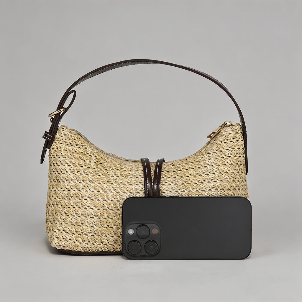 Vintage Straw Hobo Shoulder Bag