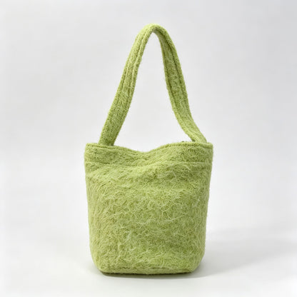 Fuzzy Fleece Handle Bag
