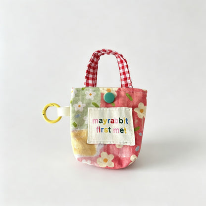 Floral Mini Tote Key Pouch