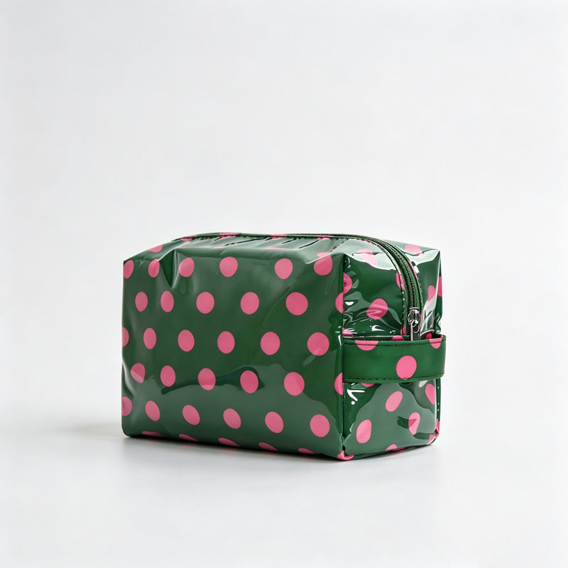 Polka Dots PVC Zipper Cosmetic Pouch