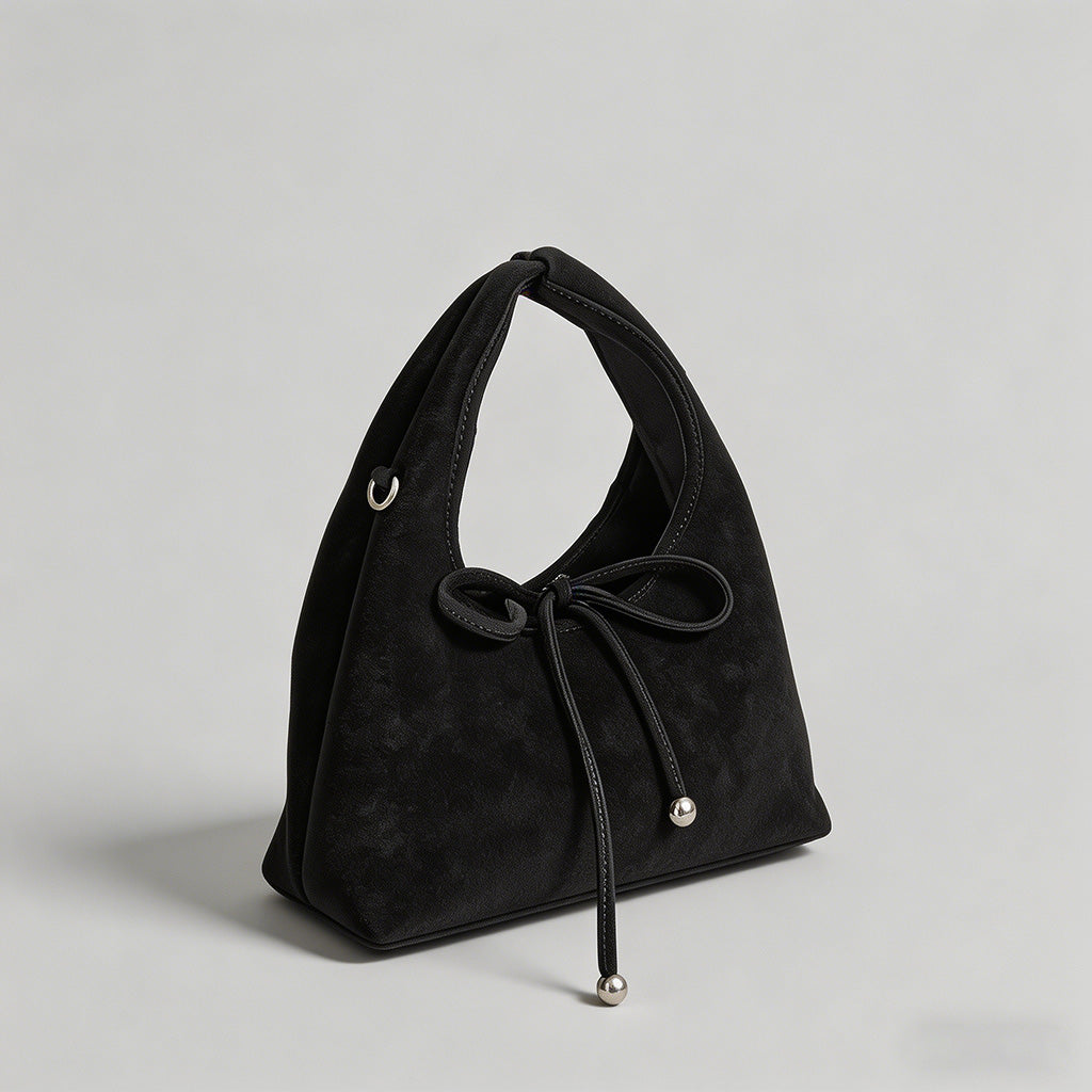 Faux Suede Bow Tie Hobo Undera - Shopdayla Wholesale - #9490