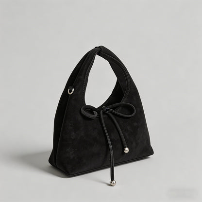 Faux Suede Bow Tie Hobo Undera - Shopdayla Wholesale - #9490