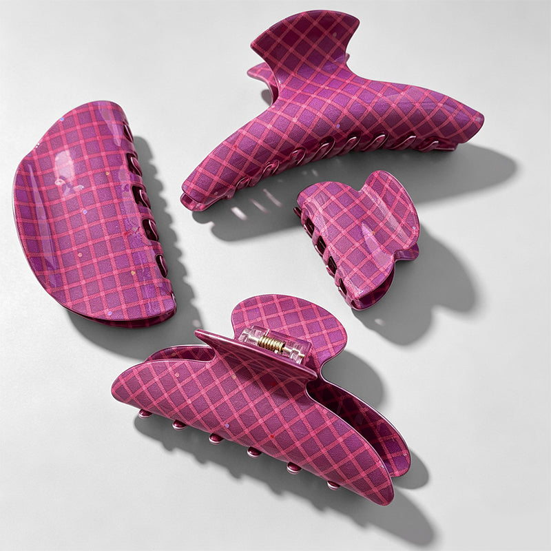 Elegant Rose Pink Plaid Patter - Shopdayla Wholesale - #2226