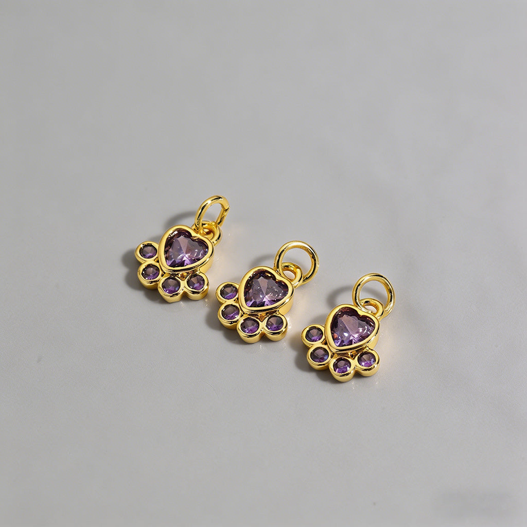 18K Gold Plated Cat Paw Heart - Shopdayla Wholesale - #6082
