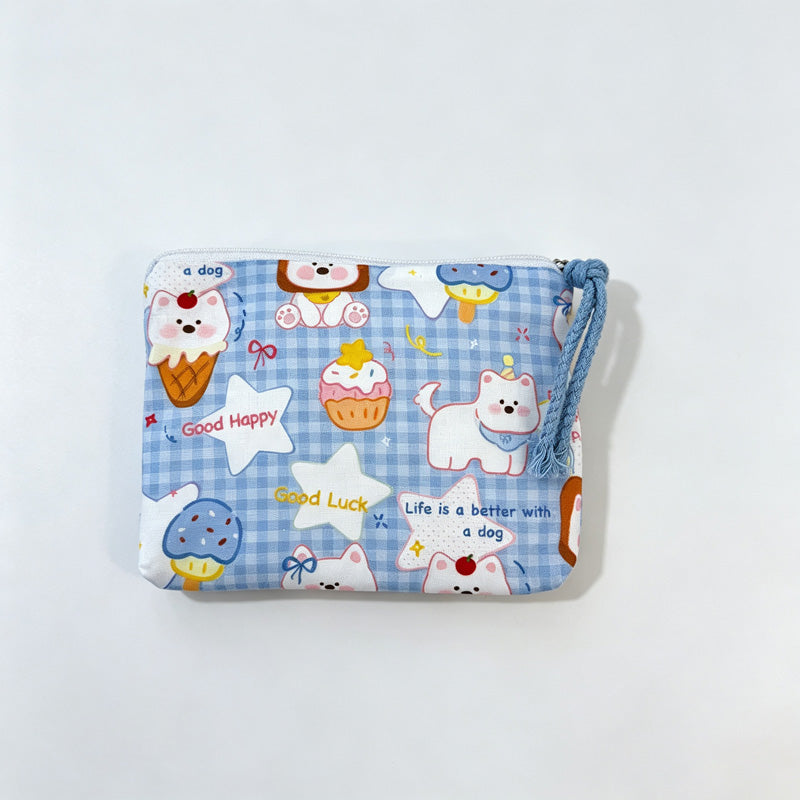 Everyday Bow Printed Fabric Pouch