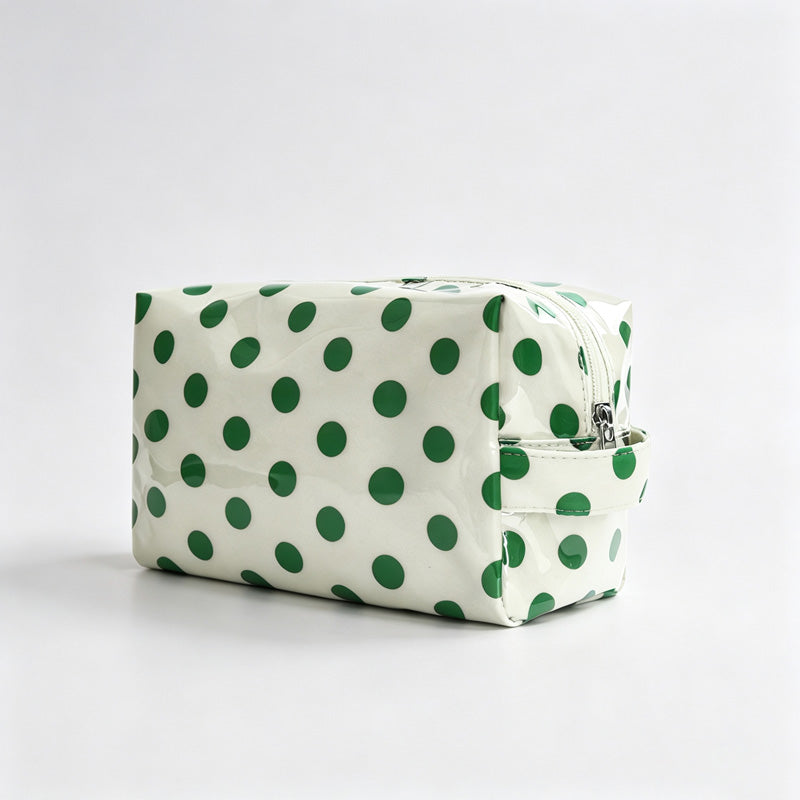 Polka Dots PVC Zipper Cosmetic Pouch