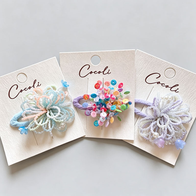 Multicolor Beaded Flower Hair Clip