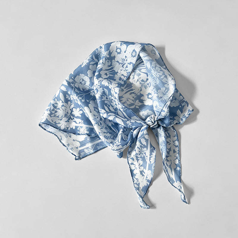 Simple Floral Chiffon Triangle - Shopdayla Wholesale - #3458