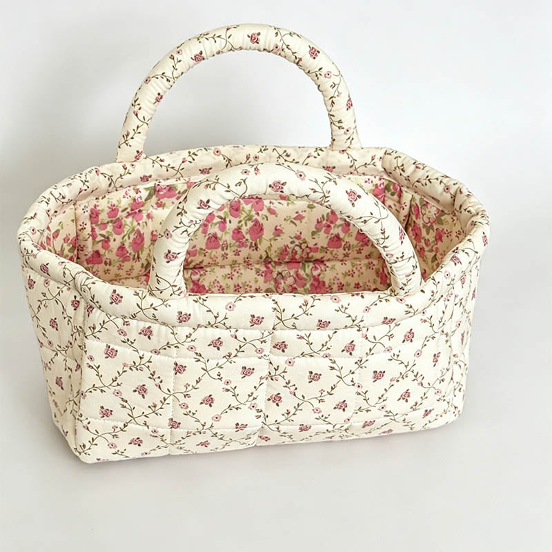 Small Quilted Floral Storage O - Shopdayla Wholesale - #7154