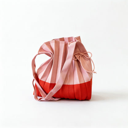 Pleated Knit Drawstring Bucket - Shopdayla Wholesale - #5682
