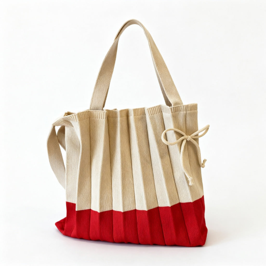 Pleated Knit Drawstring Bucket - Shopdayla Wholesale - #7378