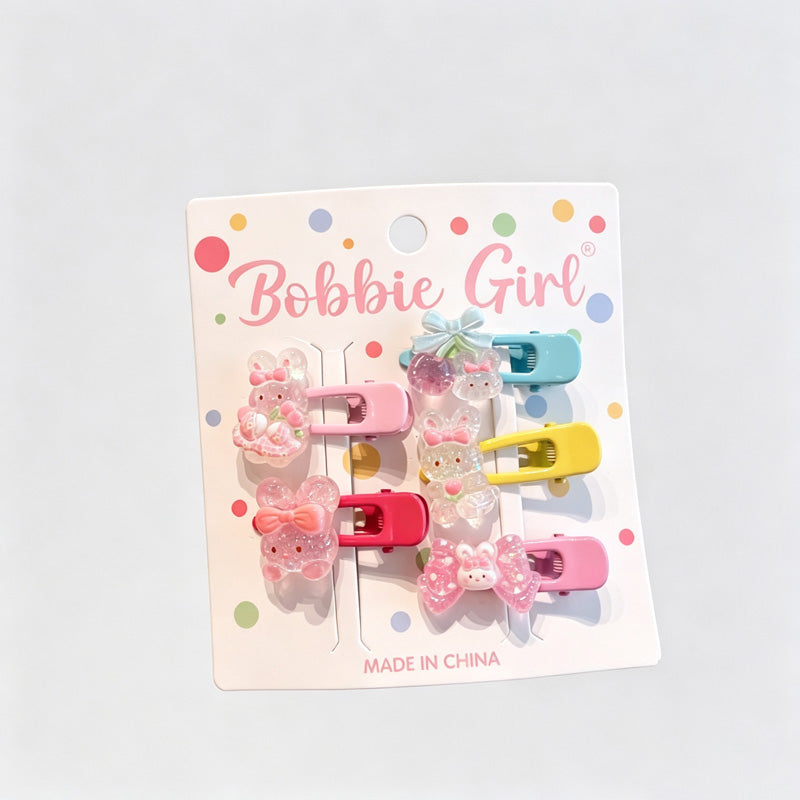 Animal Resin Hair Clips Set