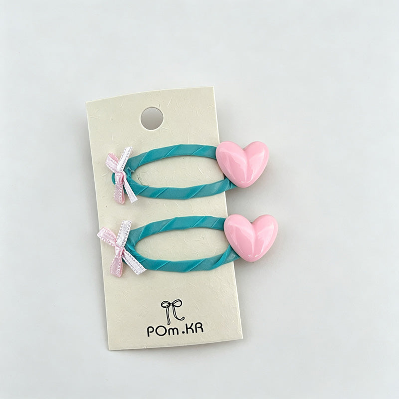 Faux Pearl Bow Decor Hair Clips