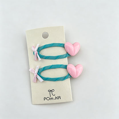 Faux Pearl Bow Decor Hair Clips