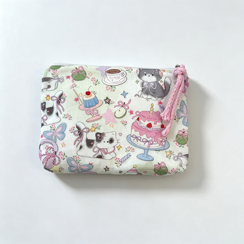 Everyday Bow Printed Fabric Pouch