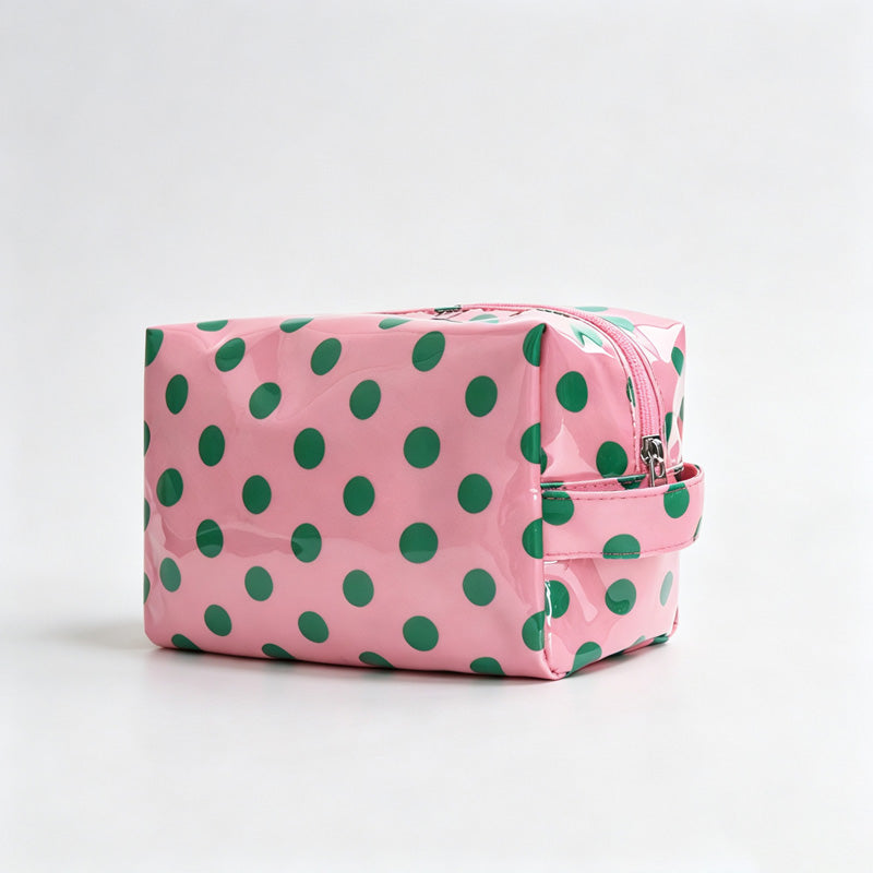Polka Dots PVC Zipper Cosmetic Pouch
