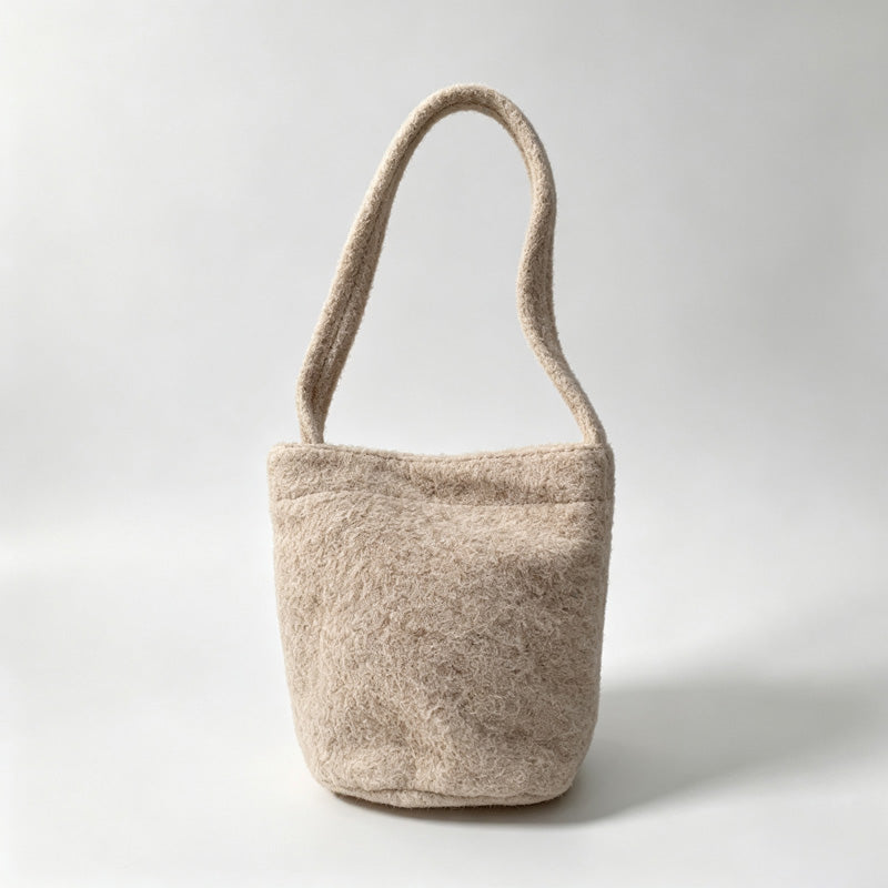 Fuzzy Fleece Handle Bag