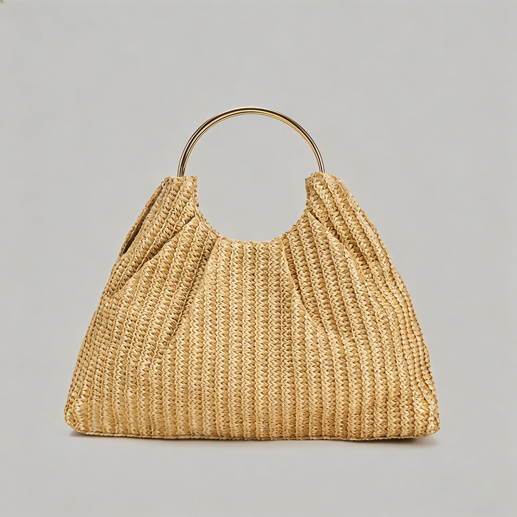 Vintage Studded Straw Hobo Bag - Shopdayla Wholesale - #4754