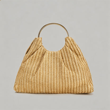 Vintage Studded Straw Hobo Bag - Shopdayla Wholesale - #4754