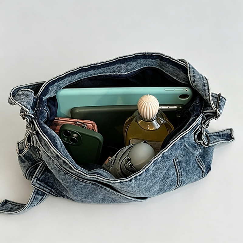 Denim Slouch Shoulder Bag