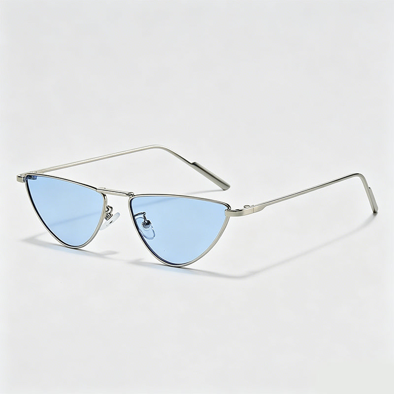 Slim Metal Mini Triangle Cat Eye Sunglasses