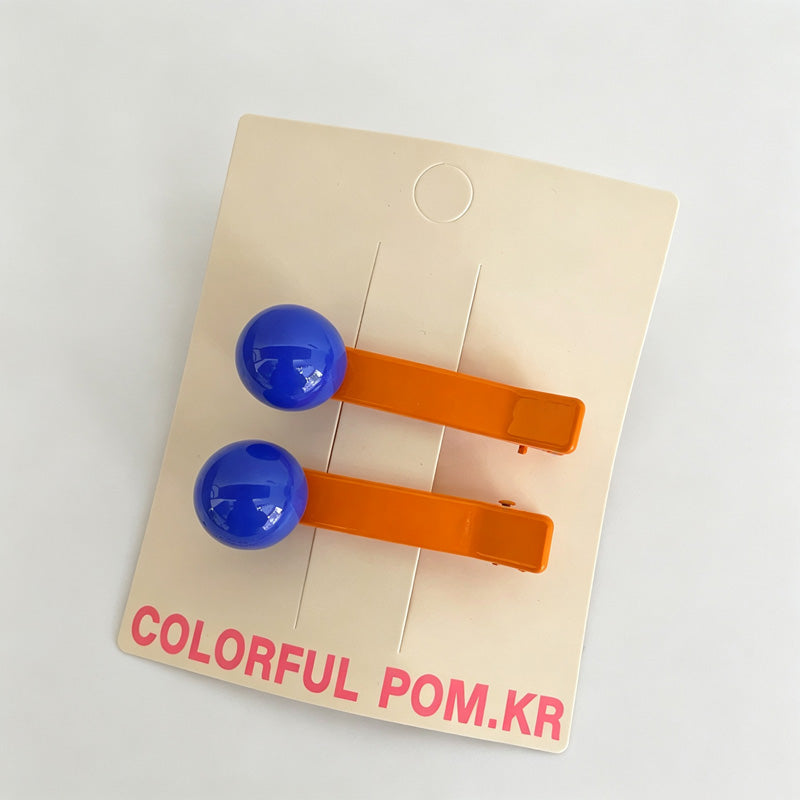 Candy Color Bead Snap Hair Clips
