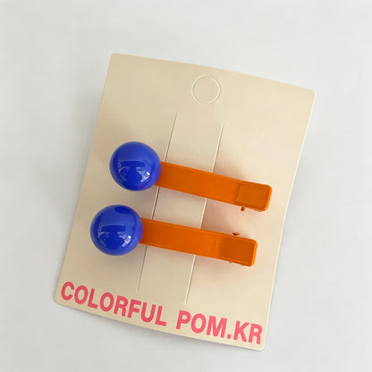 Candy Color Bead Snap Hair Clips