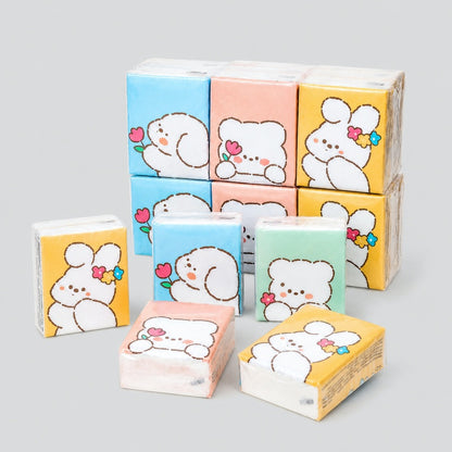 White Bear Print Pocket Tissues Set