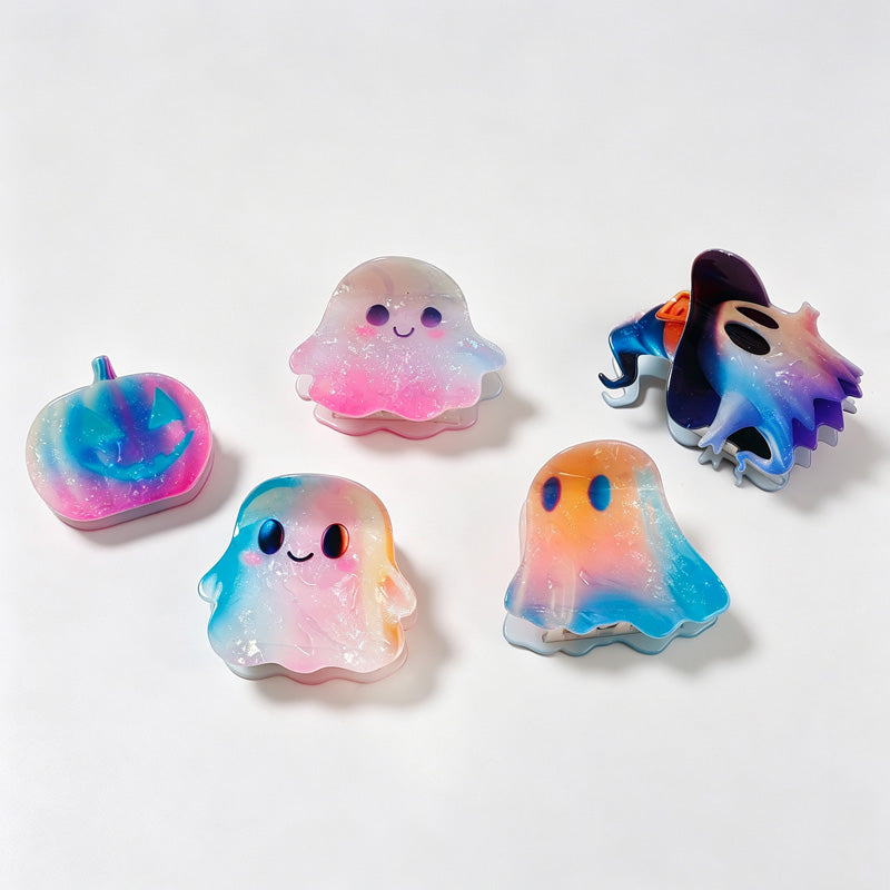 Ghost Pumpkin Hair Claw Clip