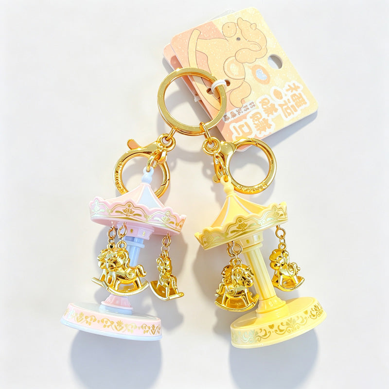 Rotatable Carousel Horse Resin Keychain
