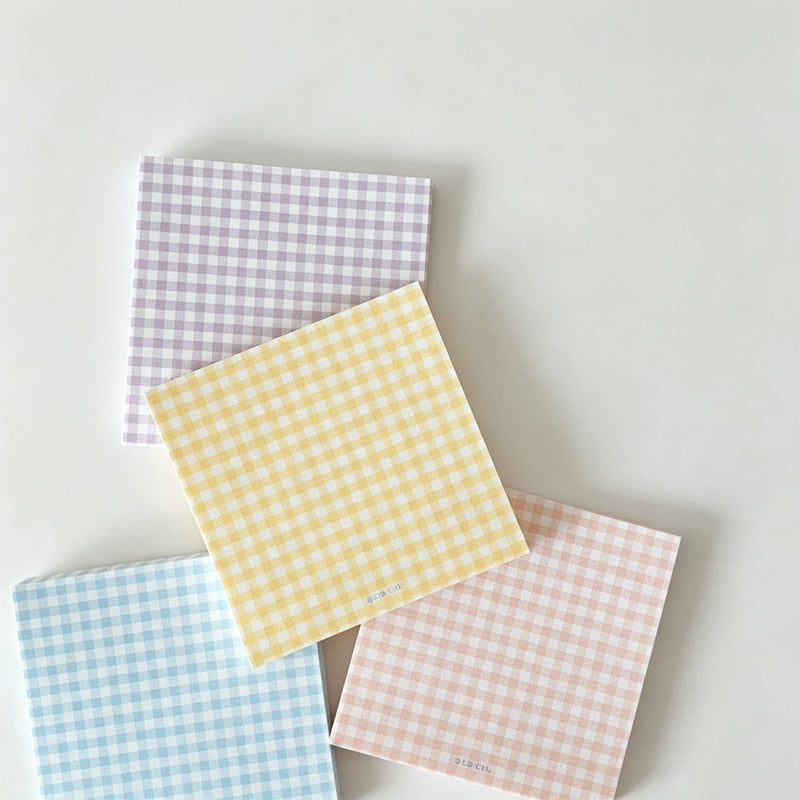 Plaid Grid Non‑Sticky Notes