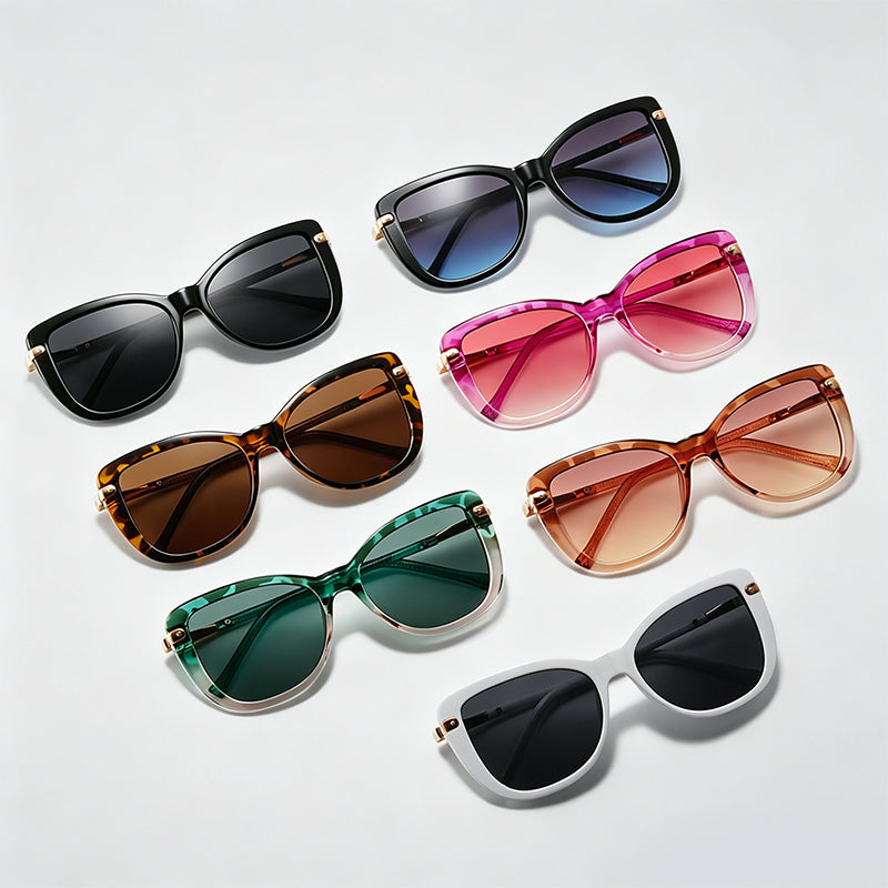 Cat Eye Retro Two-Tone Sunglasses