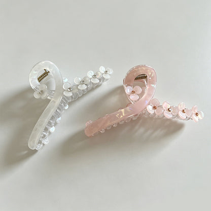 Petal Rhinestone Claw Clip