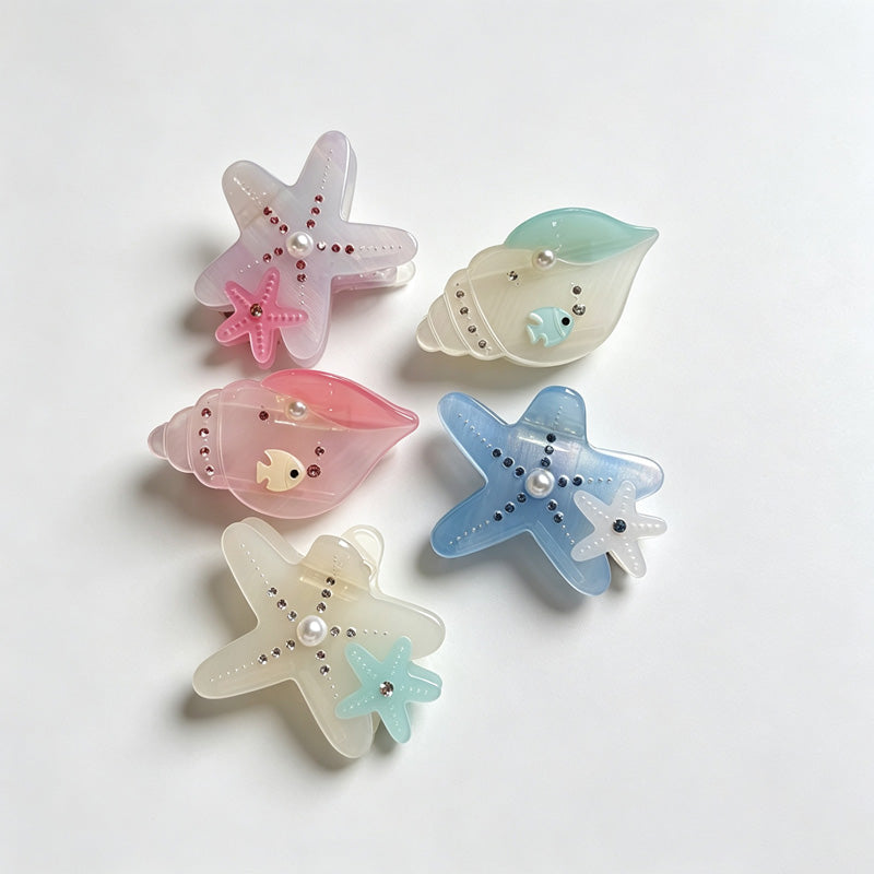 Ocean Star Conch Acrylic Hair Claw