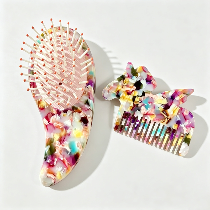 Hair Brush And Unicorn Shape Hair Comb Set