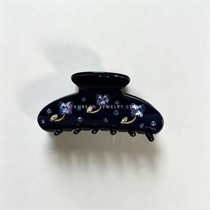 Flower Rhinestone Large Hair Claw