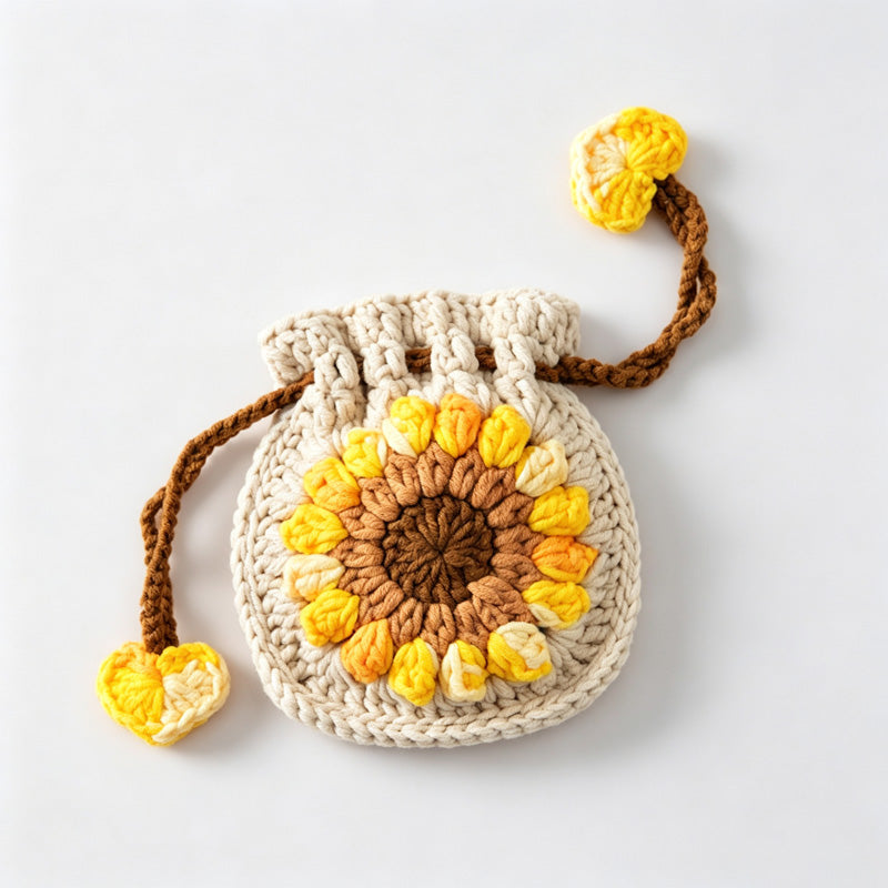 Sunflower Drawstring Coin Purse
