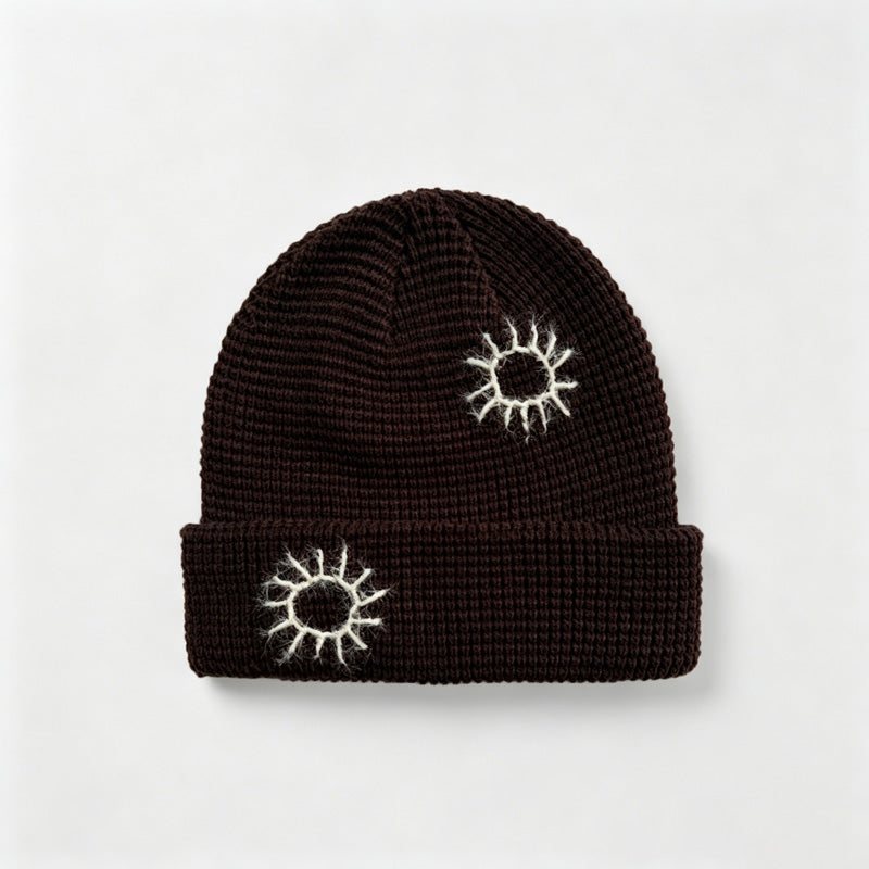 Sun Emblem Knit Beanie