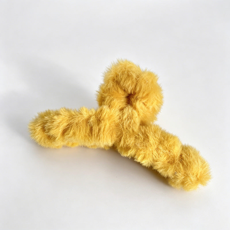 Fuzzy Bow Claw Clip