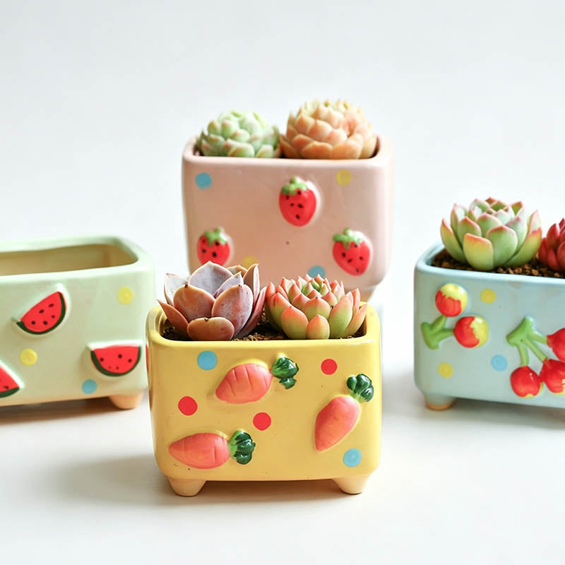 Embossed Fruit Ceramic Succule - Shopdayla Wholesale - #7042