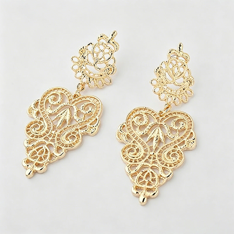 Boho Stone Hollow-out Geometric Statement Earrings
