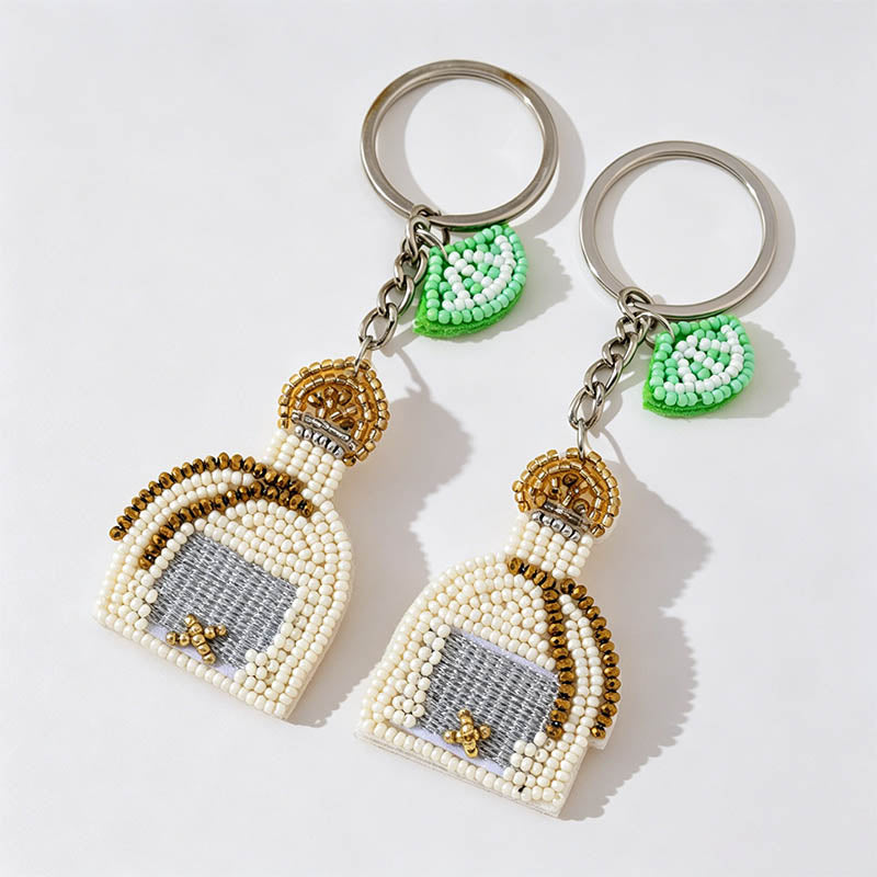 Beaded Bottle Keychain Bag Charm