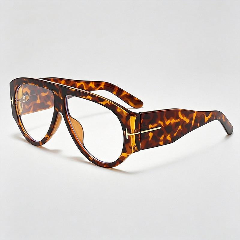 Luxury Oversized Pilot T-Logo Sunglasses