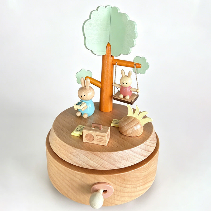 Wooden Carousel Ballet Girl Music Box